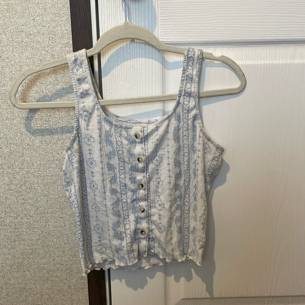 Blue tank top/crop top